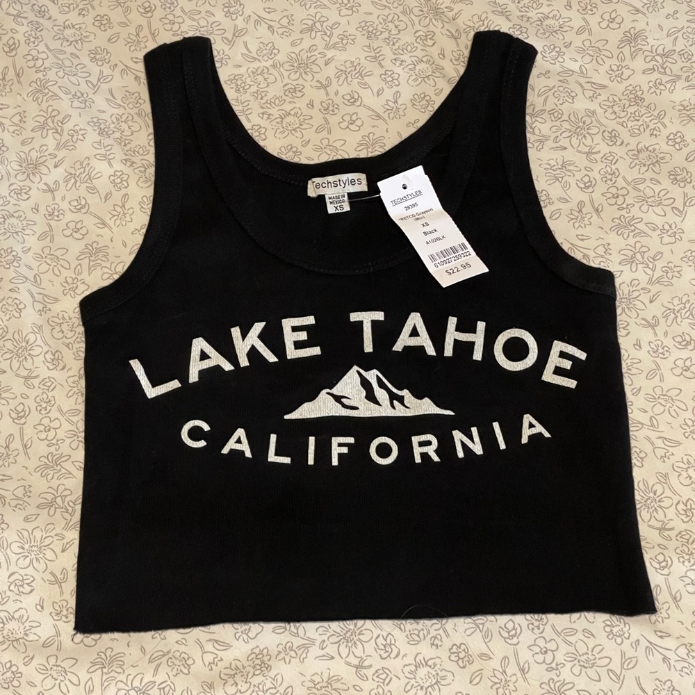 Black Lake Tahoe Cropped Tank